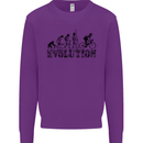 Evolution of Cycling Cyclist Bicycle Funny Kids Sweatshirt Jumper Purple