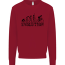 Evolution of Cycling Cyclist Bicycle Funny Kids Sweatshirt Jumper Red