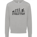 Evolution of Cycling Cyclist Bicycle Funny Kids Sweatshirt Jumper Sports Grey