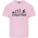Evolution of Cycling Cyclist Bicycle Funny Kids T-Shirt Childrens Light Pink