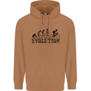 Evolution of Cycling Cyclist Bicycle Funny Mens 80% Cotton Hoodie Caramel Latte