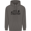Evolution of Cycling Cyclist Bicycle Funny Mens 80% Cotton Hoodie Charcoal