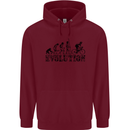 Evolution of Cycling Cyclist Bicycle Funny Mens 80% Cotton Hoodie Maroon