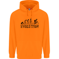Evolution of Cycling Cyclist Bicycle Funny Mens 80% Cotton Hoodie Orange