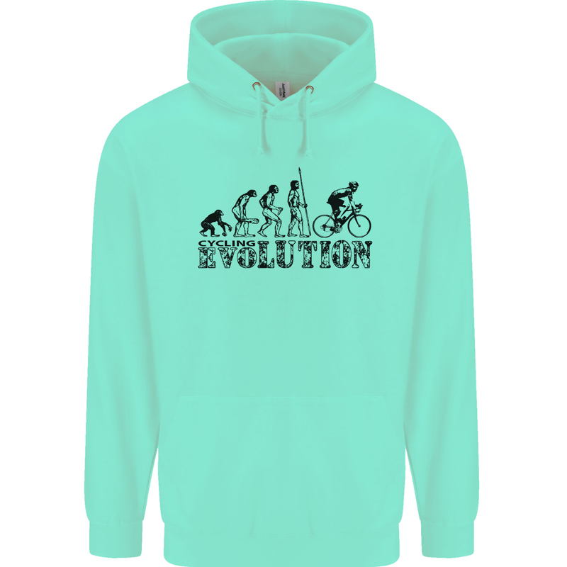 Evolution of Cycling Cyclist Bicycle Funny Mens 80% Cotton Hoodie Peppermint