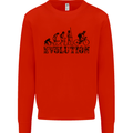 Evolution of Cycling Cyclist Bicycle Funny Mens Sweatshirt Jumper Bright Red
