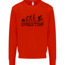Evolution of Cycling Cyclist Bicycle Funny Mens Sweatshirt Jumper Bright Red