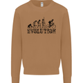 Evolution of Cycling Cyclist Bicycle Funny Mens Sweatshirt Jumper Caramel Latte