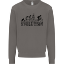 Evolution of Cycling Cyclist Bicycle Funny Mens Sweatshirt Jumper Charcoal