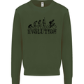 Evolution of Cycling Cyclist Bicycle Funny Mens Sweatshirt Jumper Forest Green