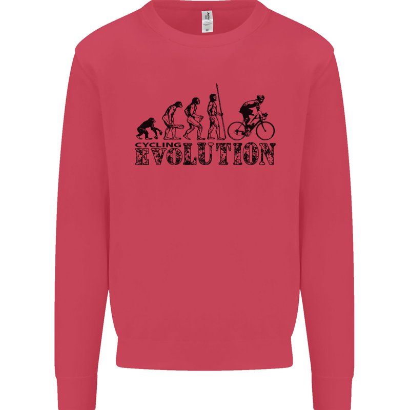 Evolution of Cycling Cyclist Bicycle Funny Mens Sweatshirt Jumper Heliconia