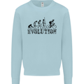 Evolution of Cycling Cyclist Bicycle Funny Mens Sweatshirt Jumper Light Blue