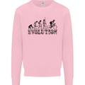Evolution of Cycling Cyclist Bicycle Funny Mens Sweatshirt Jumper Light Pink