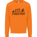 Evolution of Cycling Cyclist Bicycle Funny Mens Sweatshirt Jumper Orange