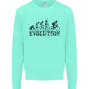 Evolution of Cycling Cyclist Bicycle Funny Mens Sweatshirt Jumper Peppermint