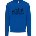 Evolution of Cycling Cyclist Bicycle Funny Mens Sweatshirt Jumper Royal Blue