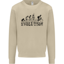 Evolution of Cycling Cyclist Bicycle Funny Mens Sweatshirt Jumper Sand