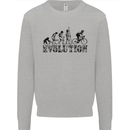 Evolution of Cycling Cyclist Bicycle Funny Mens Sweatshirt Jumper Sports Grey