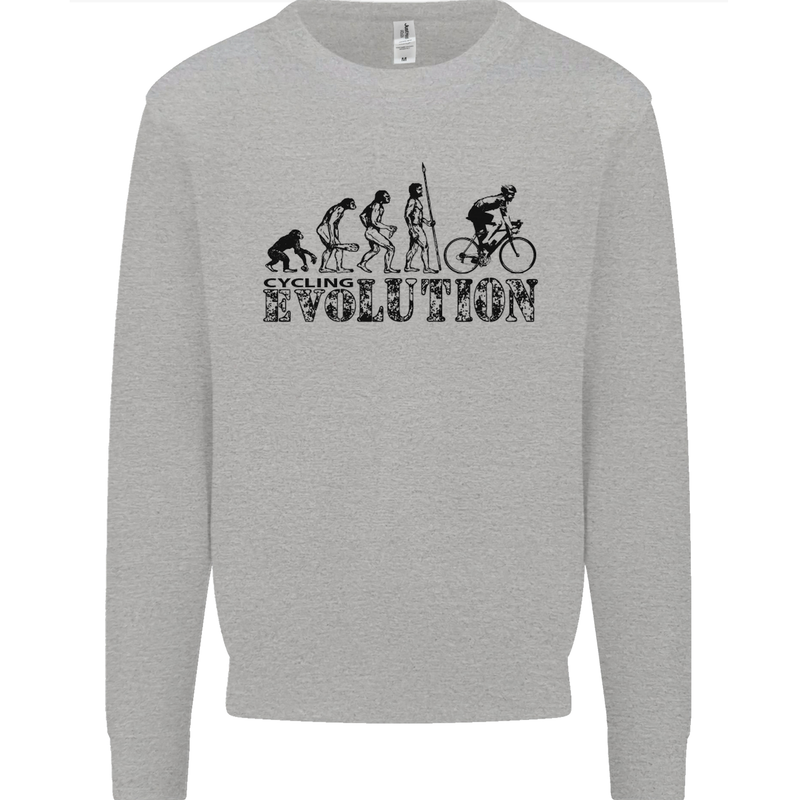Evolution of Cycling Cyclist Bicycle Funny Mens Sweatshirt Jumper Sports Grey