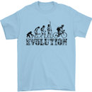 Evolution of Cycling Cyclist Bicycle Funny Mens T-Shirt 100% Cotton Light Blue