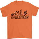 Evolution of Cycling Cyclist Bicycle Funny Mens T-Shirt Cotton Gildan Orange