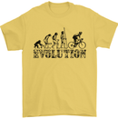 Evolution of Cycling Cyclist Bicycle Funny Mens T-Shirt Cotton Gildan Yellow