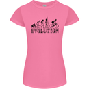 Evolution of Cycling Cyclist Bicycle Funny Womens Petite Cut T-Shirt Azalea