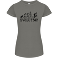 Evolution of Cycling Cyclist Bicycle Funny Womens Petite Cut T-Shirt Charcoal
