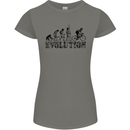 Evolution of Cycling Cyclist Bicycle Funny Womens Petite Cut T-Shirt Charcoal