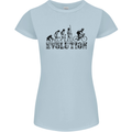 Evolution of Cycling Cyclist Bicycle Funny Womens Petite Cut T-Shirt Light Blue
