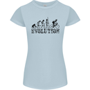 Evolution of Cycling Cyclist Bicycle Funny Womens Petite Cut T-Shirt Light Blue