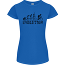 Evolution of Cycling Cyclist Bicycle Funny Womens Petite Cut T-Shirt Royal Blue