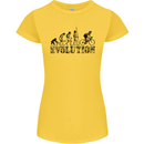 Evolution of Cycling Cyclist Bicycle Funny Womens Petite Cut T-Shirt Yellow