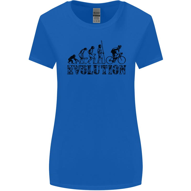 Evolution of Cycling Cyclist Bicycle Funny Womens Wider Cut T-Shirt Royal Blue