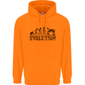 Evolution of Drums Mens 80% Cotton Hoodie Orange