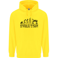 Evolution of Drums Mens 80% Cotton Hoodie Yellow