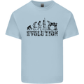 Evolution of Drums Mens Cotton T-Shirt Tee Top Light Blue