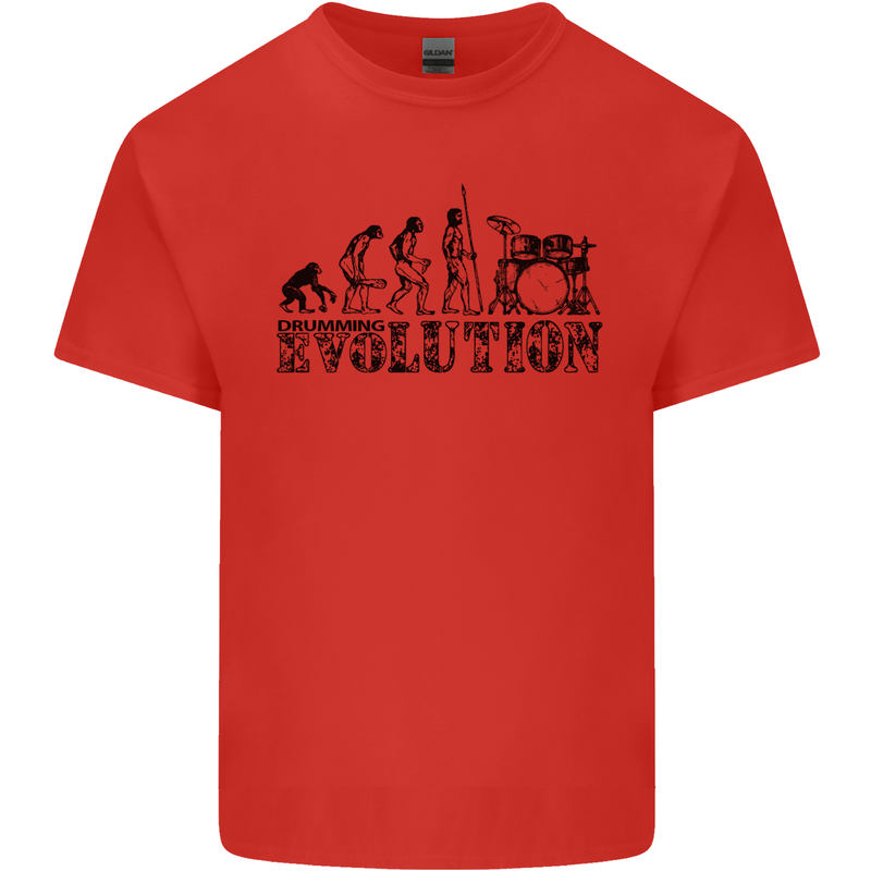 Evolution of Drums Mens Cotton T-Shirt Tee Top Red