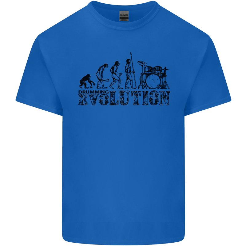 Evolution of Drums Mens Cotton T-Shirt Tee Top Royal Blue
