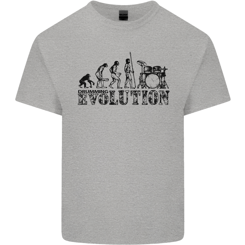 Evolution of Drums Mens Cotton T-Shirt Tee Top Sports Grey