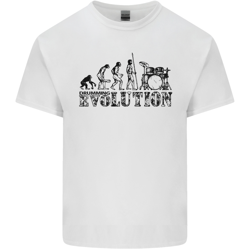 Evolution of Drums Mens Cotton T-Shirt Tee Top White