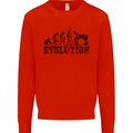 Evolution of Drums Mens Sweatshirt Jumper Bright Red