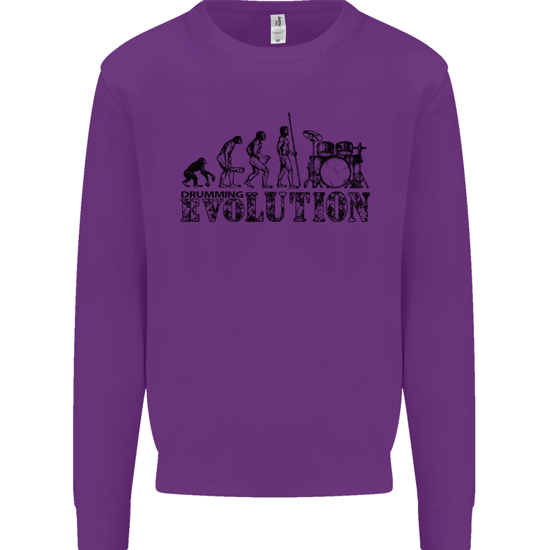 Evolution of Drums Mens Sweatshirt Jumper Purple