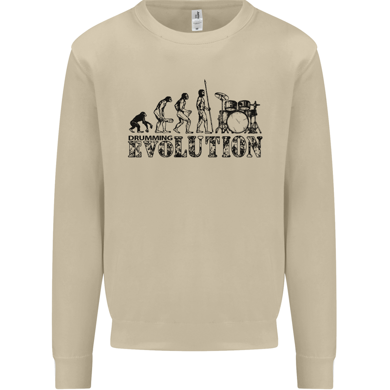 Evolution of Drums Mens Sweatshirt Jumper Sand