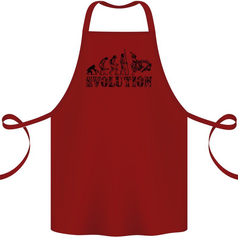 Evolution of Judo MMA Martial Arts Funny Cotton Apron 100% Organic Maroon