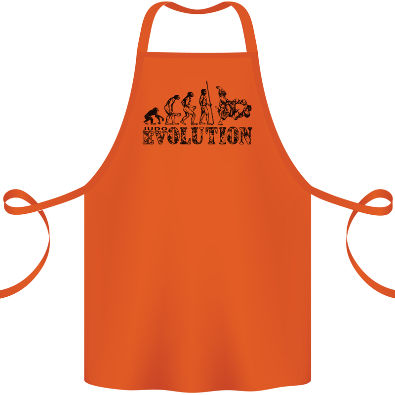 Evolution of Judo MMA Martial Arts Funny Cotton Apron 100% Organic Orange