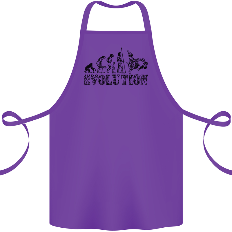 Evolution of Judo MMA Martial Arts Funny Cotton Apron 100% Organic Purple
