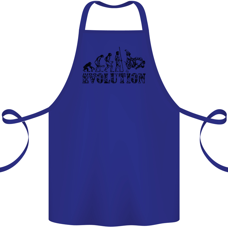 Evolution of Judo MMA Martial Arts Funny Cotton Apron 100% Organic Royal Blue