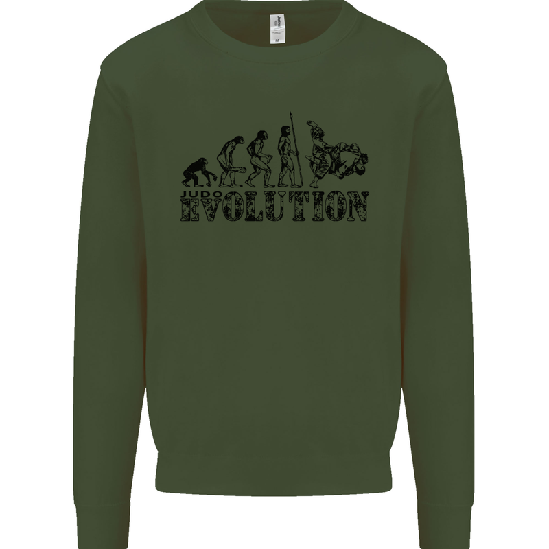 Evolution of Judo MMA Martial Arts Funny Kids Sweatshirt Jumper Forest Green