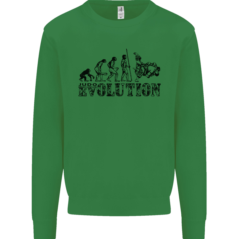 Evolution of Judo MMA Martial Arts Funny Kids Sweatshirt Jumper Irish Green